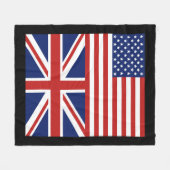 Couverture Polaire Les USA et le R-U. Drapeaux (Devant (Horizontal))