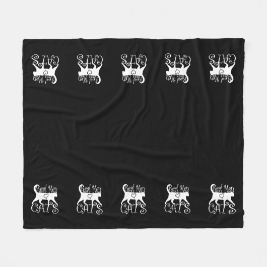 Couverture Polaire Les vrais hommes aiment les chats Jazzy Style (Devant (Horizontal))