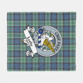 Couverture Polaire Leslie Chasse Ancien Clan Badge Tartan Plaid (Devant (Horizontal))