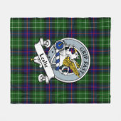 Couverture Polaire Leslie Chasse Clan Badge Tartan Plaid (Devant (Horizontal))