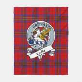 Couverture Polaire Leslie Moderne Clan Badge Tartan Plaid (Devant)