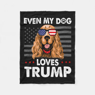 Couverture Polaire L'Espagnol même mon chien aime Trump drôle