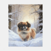 Couverture Polaire L'Espagnol Tibétain Laissons Il Neige Noël (Devant)