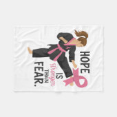 Couverture Polaire L'Espoir Est Plus Fort Que La Peur. Cancer du sein (Devant (Horizontal))