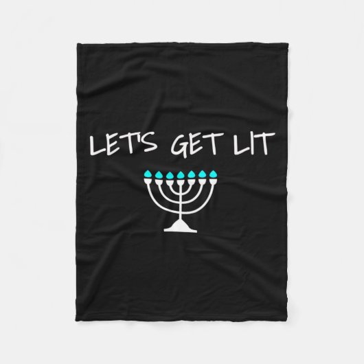 Couverture Polaire Let S Get Lit Jewish Hanukkah Menorah Chanukkah  (Devant)