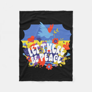 Couverture Polaire Let There Be Peace Ukraine Peace Ukrain Flag Color
