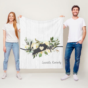 Couverture Polaire L'État du Kentucky Personnalisé votre ville natale