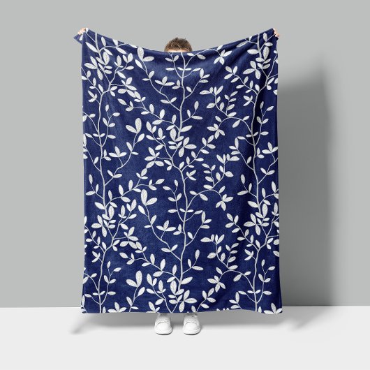 Couverture Polaire L'étreinte de la nature Navy Blanc