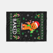 Couverture Polaire Lets Get Baked Ugly Sweater Weed Christmas Xmas (Devant (Horizontal))