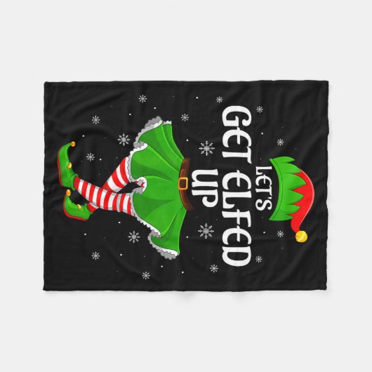 Couverture Polaire Let's Get Elfed Up Christmas Family Elf Squad Girl (Devant (Horizontal))