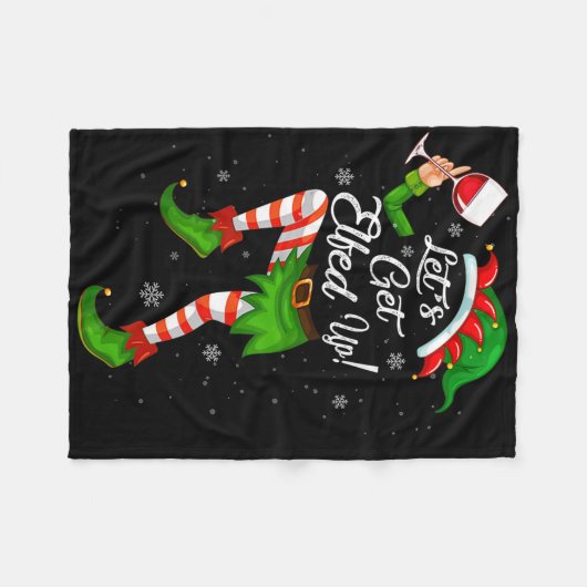 Couverture Polaire Lets Get Elfed Up Funny Drinking Christmas Cheers  (Devant (Horizontal))