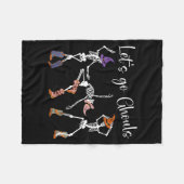 Couverture Polaire Let's Go Ghouls Dancing Skeleton Cowboy Western Ha (Devant (Horizontal))