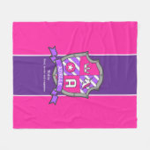 Couverture Polaire Lettre A Adelle nom signifiant unicorne rose viole (Devant (Horizontal))