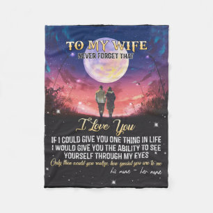 Couverture Polaire Lettre à ma femme Cadeau de la Saint-Valentin