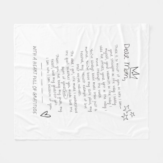 Couverture Polaire Lettre à maman (Devant (Horizontal))