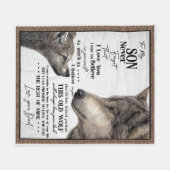 Couverture Polaire Lettre À Mon Fils De Papa Wolf Cadeau D'Anniversai (Devant (Horizontal))