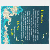 Couverture Polaire Lettre à mon fils ou petit-fils Mer marine (Devant (Horizontal))