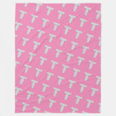 COUVERTURE POLAIRE LETTRE ARGENT ROSE T (Devant)