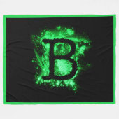 Couverture Polaire Lettre B - Alphabet majuscule vert (Devant (Horizontal))