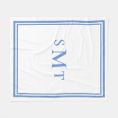 Couverture Polaire LETTRE BLEUE ET BLANCHE TROIS LETTRE MONogramme (Devant (Horizontal))