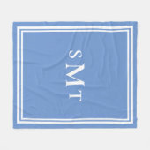 Couverture Polaire LETTRE BLEUE ET BLANCHE TROIS LETTRE MONogramme (Devant (Horizontal))