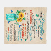 Couverture Polaire Lettre D'Amour À Ma Fille De Maman Cadeau D'Annive (Devant (Horizontal))