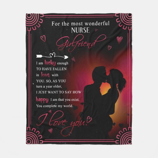 Couverture Polaire Lettre D'Amour À Mon Infirmière De La Petite Amie (Devant)