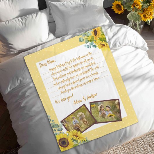 Couverture Polaire Lettre d'amour de la fête des mères Sunflower Keep