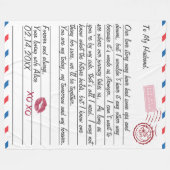 Couverture Polaire Lettre d'amour romantique Saint-Valentin (Devant (Horizontal))