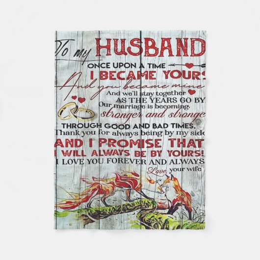 Couverture Polaire Lettre de citation d'amour à mon mari (Devant)