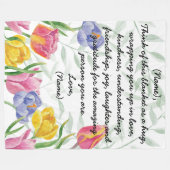 Couverture Polaire LETTRE DE MESSAGE PERSONNALISÉE Tulipes - Feuillag (Devant (Horizontal))
