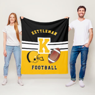 Couverture Polaire LETTRE Football 🏈 Jaune Doré Sport