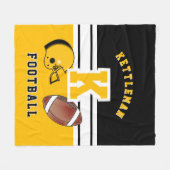 Couverture Polaire LETTRE Football 🏈 Jaune Doré Sport (Devant (Horizontal))
