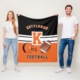 Couverture Polaire LETTRE Football 🏈 Sport orange
