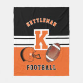 Couverture Polaire LETTRE Football 🏈 Sport orange (Devant)