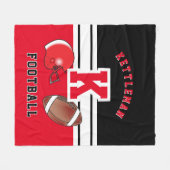 Couverture Polaire LETTRE 🏈 football Sport rouge (Devant (Horizontal))