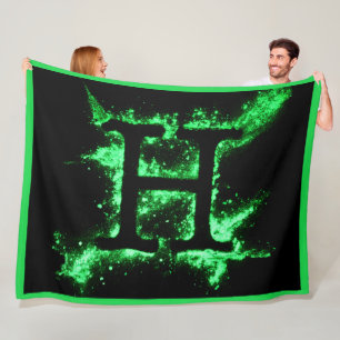 COUVERTURE POLAIRE LETTRE H MAJUSCULE VERTE