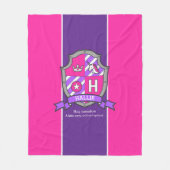 Couverture Polaire Lettre hallie H nom signifiant bouclier rose viole (Devant)