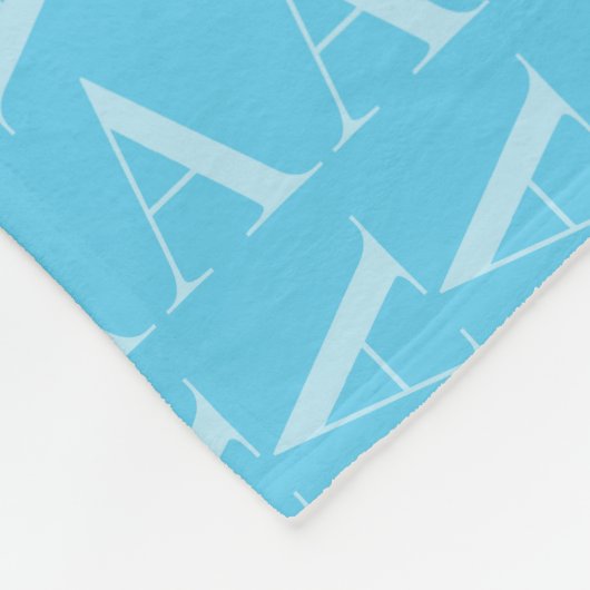 Couverture Polaire Lettre initiale A, Aqua Blue (Coin)