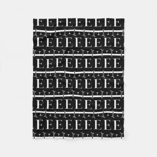 Couverture Polaire Lettre initiale monogramme E (Devant)