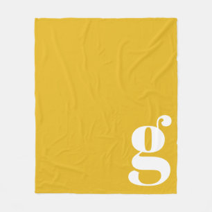 Couverture Polaire Lettre initiale Monogramme moderne Jaune vibrant