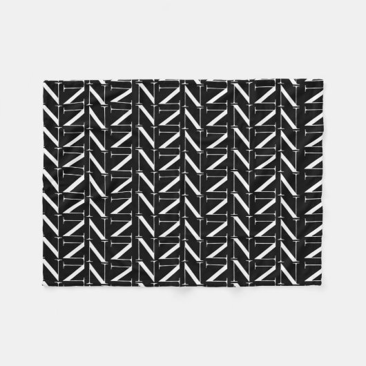 Couverture Polaire Lettre initiale monogramme N (Devant (Horizontal))