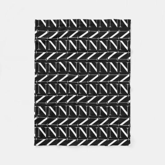 Couverture Polaire Lettre initiale monogramme N (Devant)