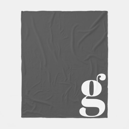 COUVERTURE POLAIRE LETTRE INITIALE MONOGRAPHIQUE MODÈLE CHIC NOIR BLA (Devant)