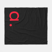 COUVERTURE POLAIRE LETTRE INITIALE NOIRE ROUGE LETTRE NOIRE PLACE (Devant (Horizontal))