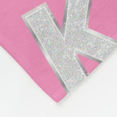 Couverture Polaire Lettre K argent rose (Coin)