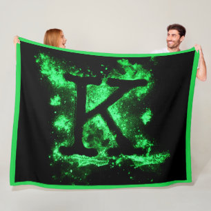 COUVERTURE POLAIRE LETTRE K MAJUSCULE VERTE