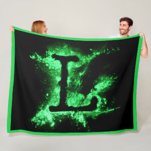 COUVERTURE POLAIRE LETTRE L MAJUSCULE VERTE