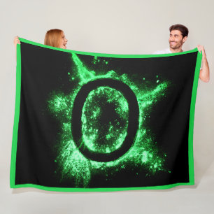 Couverture Polaire Lettre O Alphabet Capital Vert