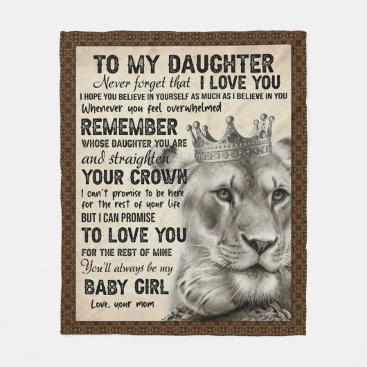 Couverture Polaire Lettre personnalisée à ma fille (Devant)